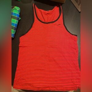 KR3W Red and Black Striped Tank Top